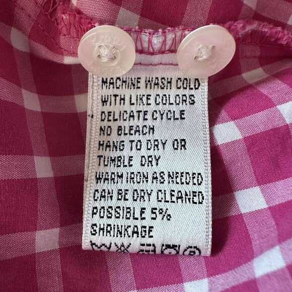 Lilly Pulitzer Blouse Size 4 Pink Plaid Button Down‎ Vintage Shirt - Picture 4 of 6